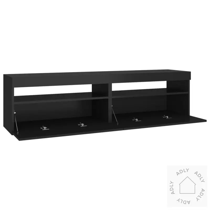 Tv-Benker 2 Stk Med Led-Lys Svart 75X35X40 Cm