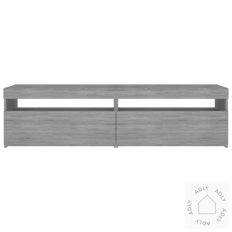 Tv-Benk Med Led-Lys 2 Stk Grå Sonoma 75X35X40 Cm