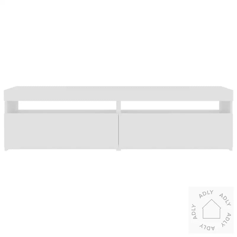 Tv-Benker 2 Stk Med Led-Lys Høyglans Hvit 75X35X40 Cm