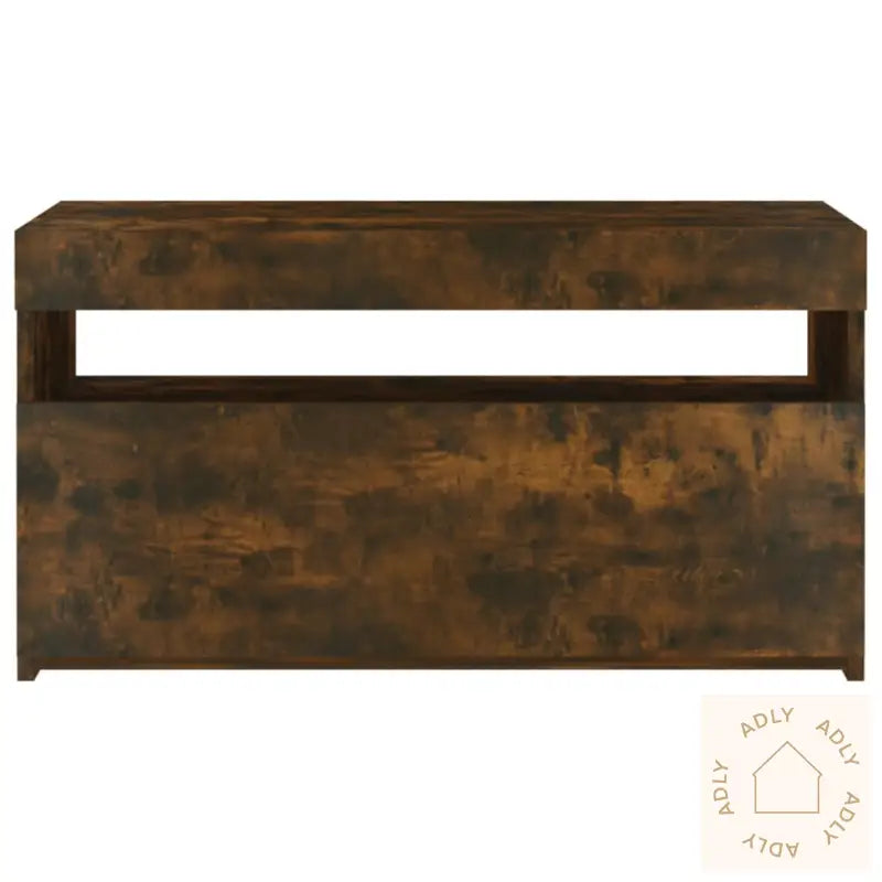 Tv-Benk Med Led-Lys Røkt Eik 75X35X40 Cm