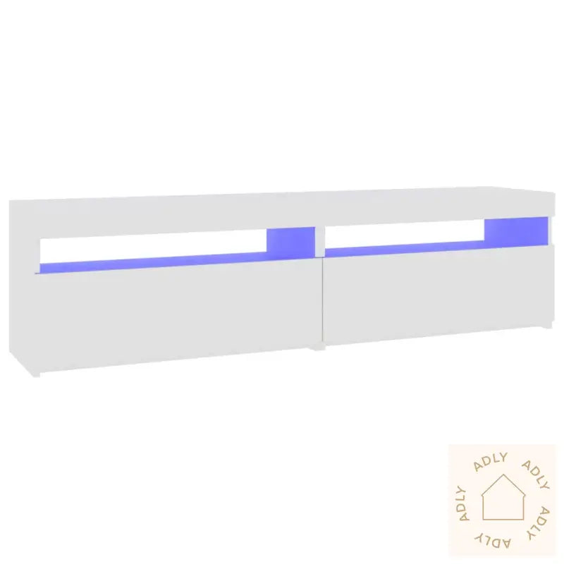 Tv-Benker 2 Stk Med Led-Lys Hvit 75X35X40 Cm