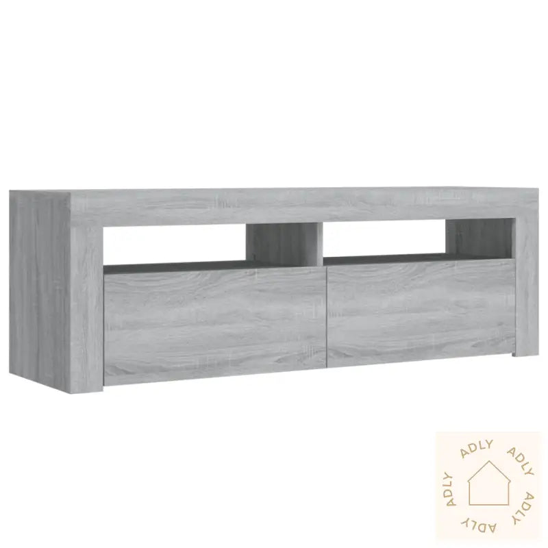 Tv-Benk Med Led-Lys Grå Sonoma 120X35X40 Cm