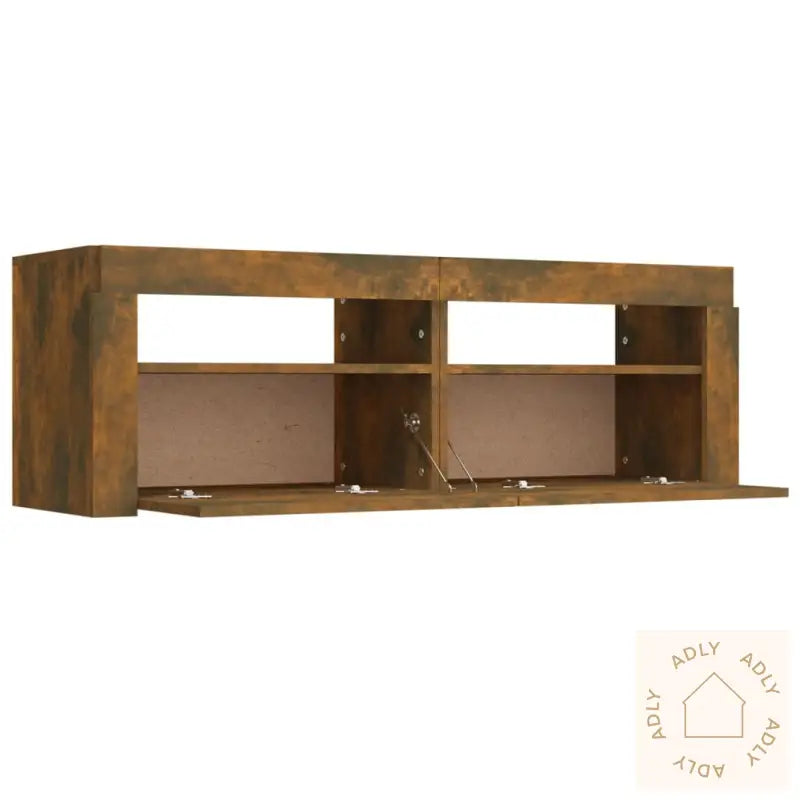 Tv-Benk Med Led-Lys Røkt Eik 120X35X40 Cm