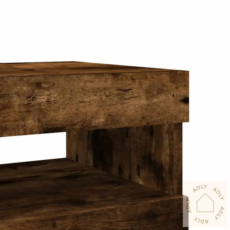 Tv-Benker 2 Stk Med Led-Lys Røkt Eik 60X35X40 Cm