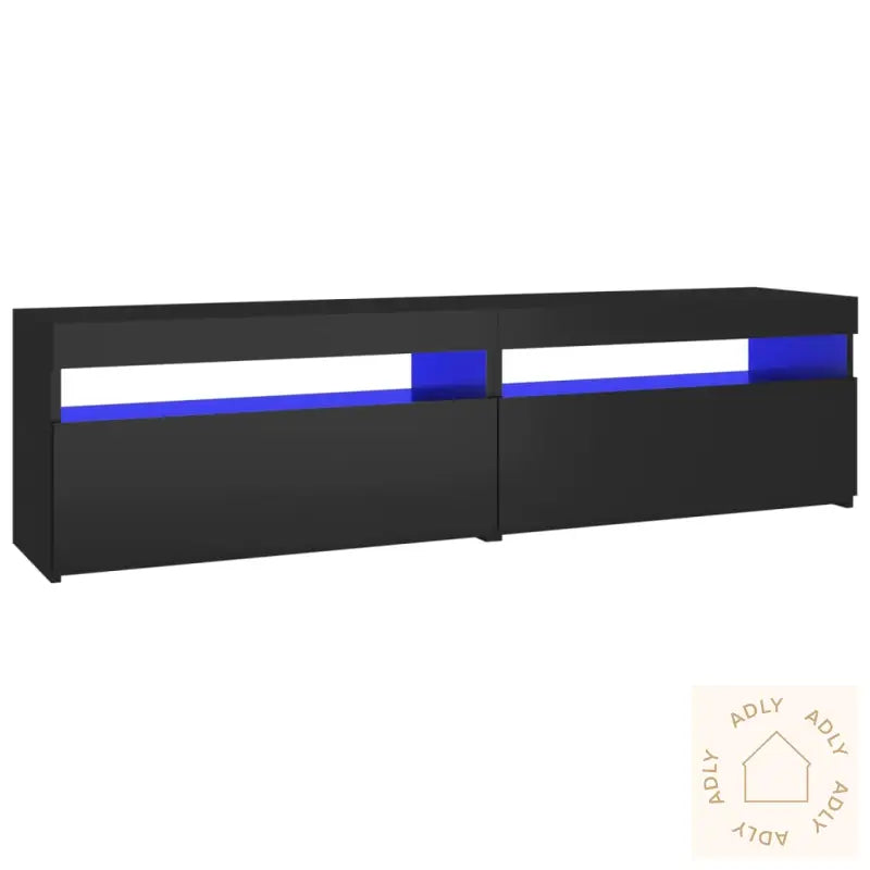 Tv-Benker 2 Stk Med Led-Lys Svart 75X35X40 Cm