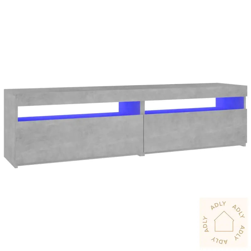 Tv-Benker 2 Stk Med Led-Lys Betonggrå 75X35X40 Cm