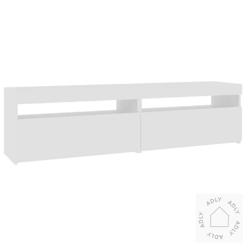 Tv-Benker 2 Stk Med Led-Lys Høyglans Hvit 75X35X40 Cm