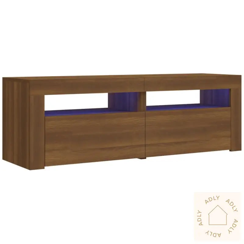 Tv-Benk Med Led-Lys Brun Eik 120X35X40 Cm