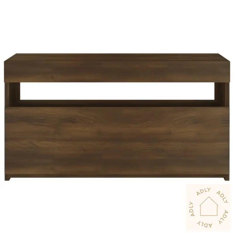 Tv-Benk Med Led-Lys Brun Eik 75X35X40 Cm
