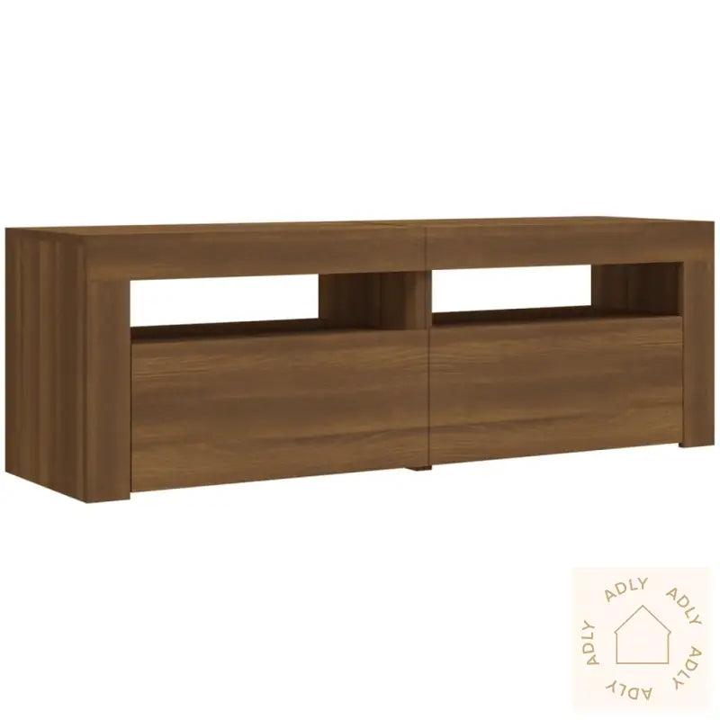 Tv-Benk Med Led-Lys Brun Eik 120X35X40 Cm
