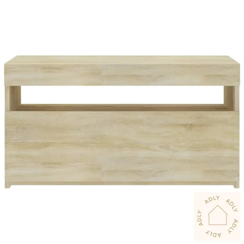 Tv-Benk Med Led-Lys Sonoma Eik 75X35X40 Cm