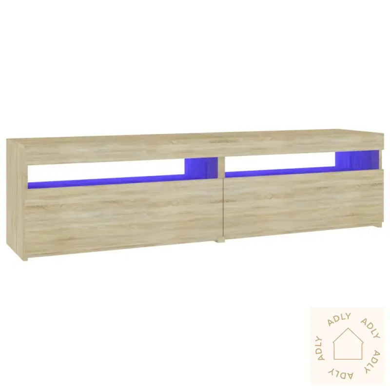 Tv-Benker 2 Stk Med Led-Lys Sonoma Eik 75X35X40 Cm
