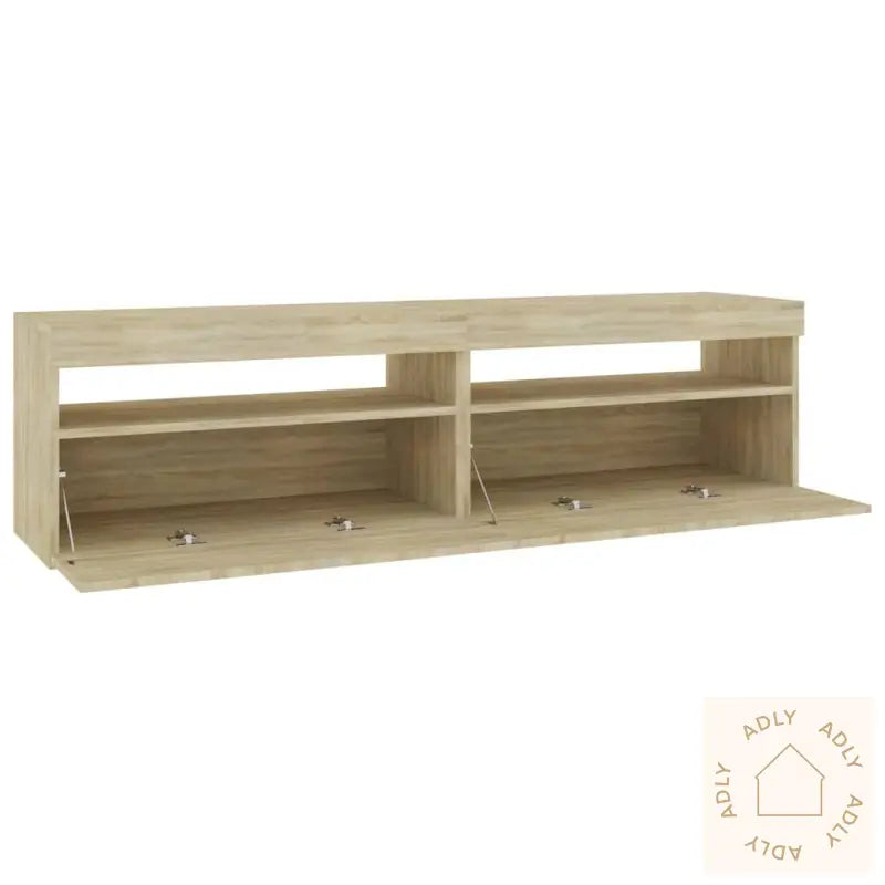 Tv-Benker 2 Stk Med Led-Lys Sonoma Eik 75X35X40 Cm