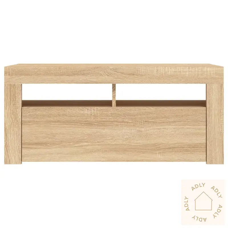Tv-Benk Med Led-Lys Sonoma Eik 90X35X40 Cm