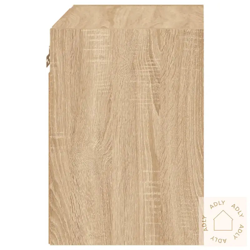 Veggmontert Nattbord Med Led-Lys Sonoma Eik