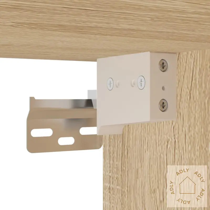 Veggmontert Nattbord Med Led-Lys Sonoma Eik