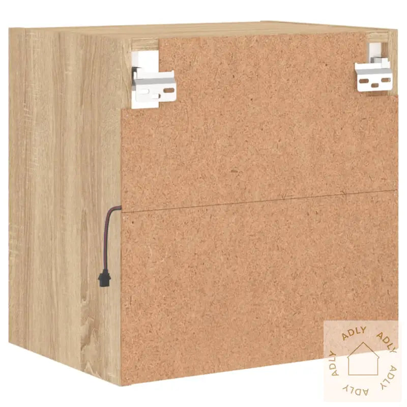 Veggmontert Nattbord Med Led-Lys Sonoma Eik