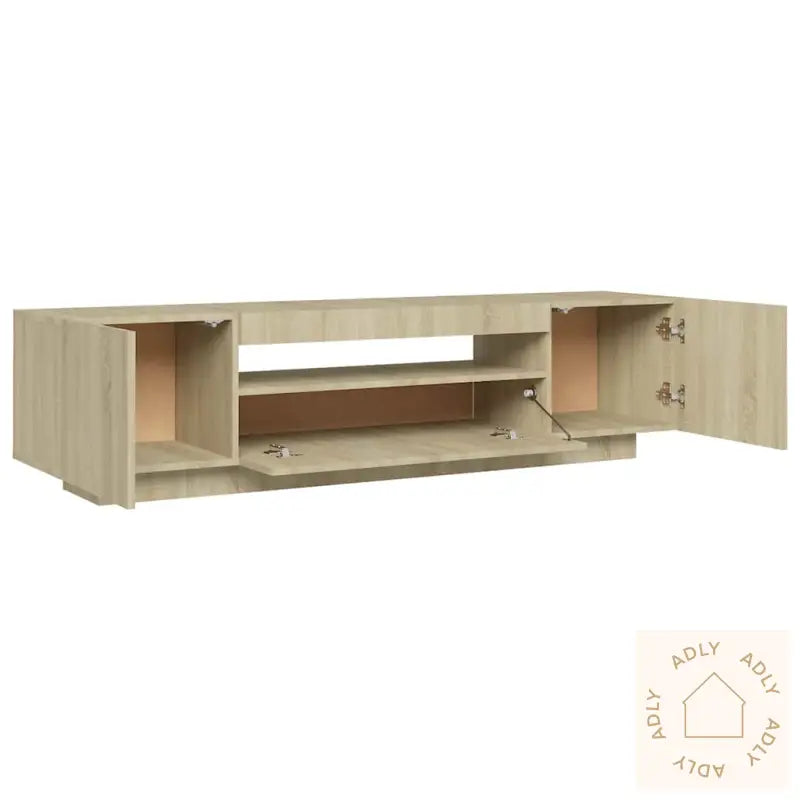 Tv-Benk Med Led-Lys Sonoma Eik 160X35X40 Cm