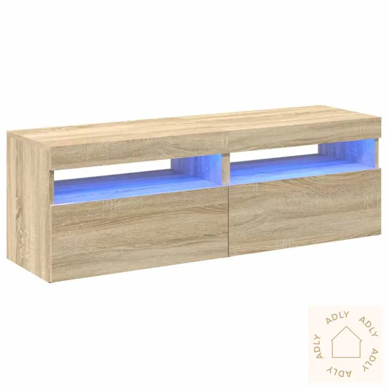 Tv-Benker Med Led-Lys 2 Stk Sonoma Eik 60X35X40 Cm