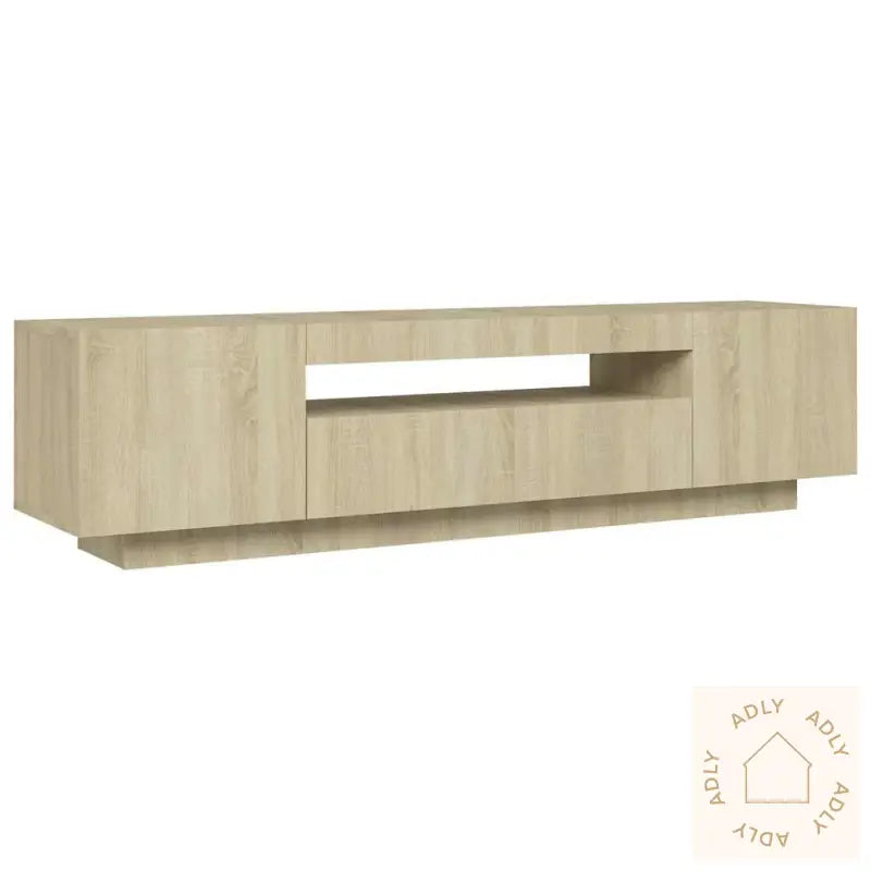 Tv-Benk Med Led-Lys Sonoma Eik 160X35X40 Cm