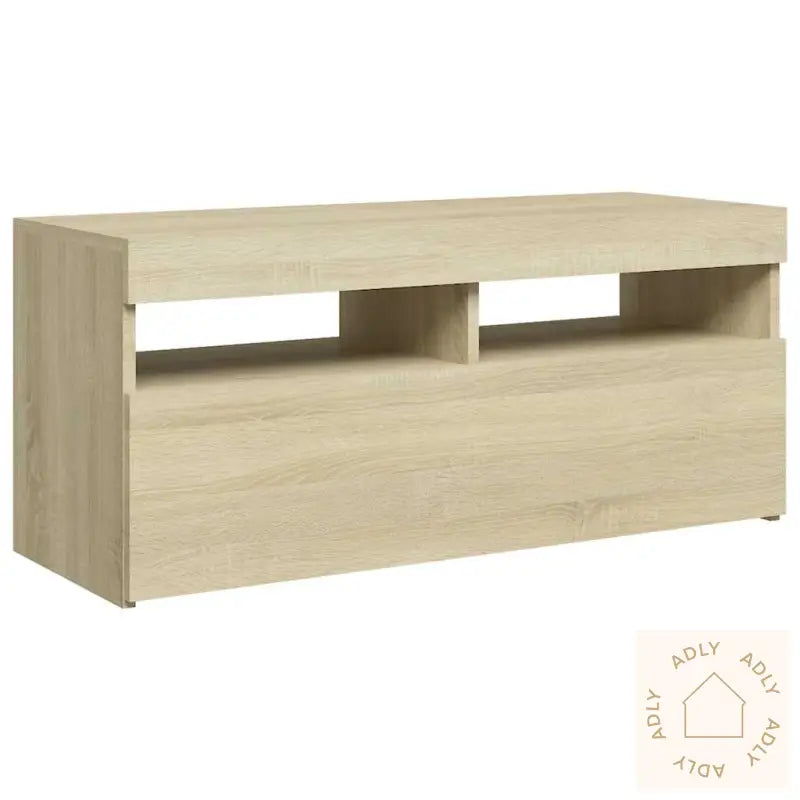 Tv-Benk Med Led-Lys Sonoma Eik 90X35X40 Cm