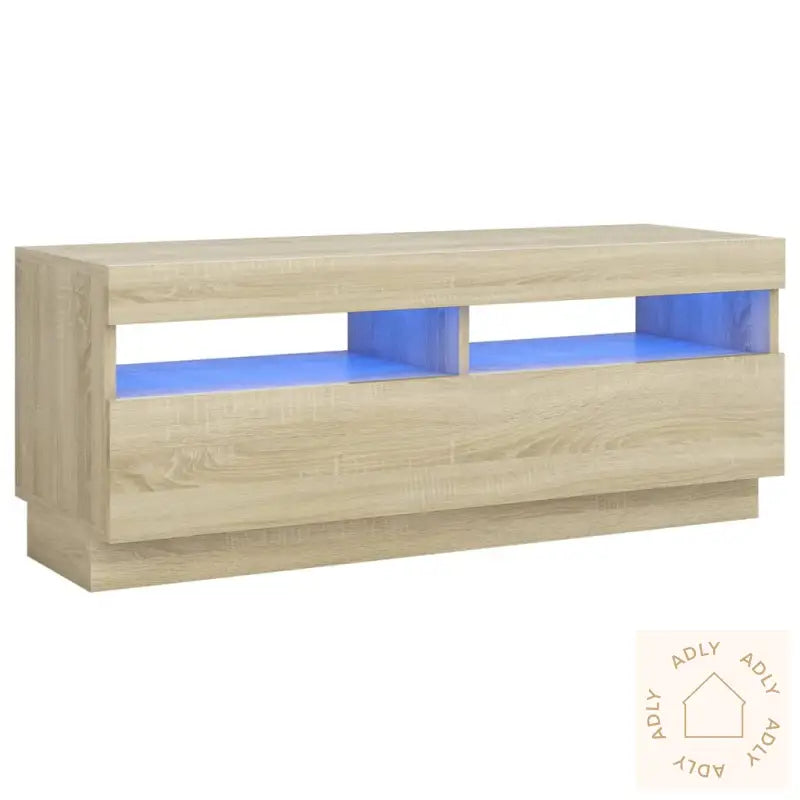 Tv-Benk Med Led-Lys Sonoma Eik 100X35X40 Cm