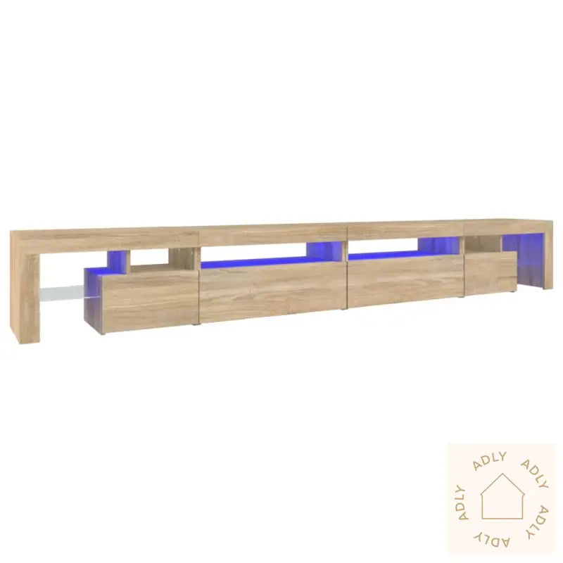 Tv-Benk Med Led-Lys Sonoma Eik 290X36,5X40 Cm