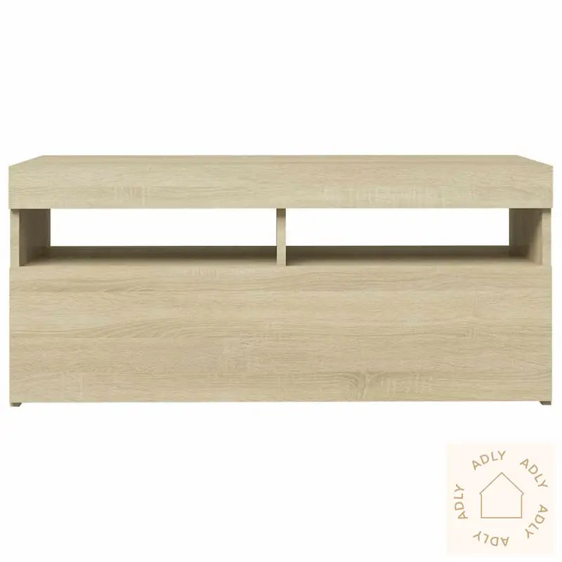 Tv-Benk Med Led-Lys Sonoma Eik 90X35X40 Cm