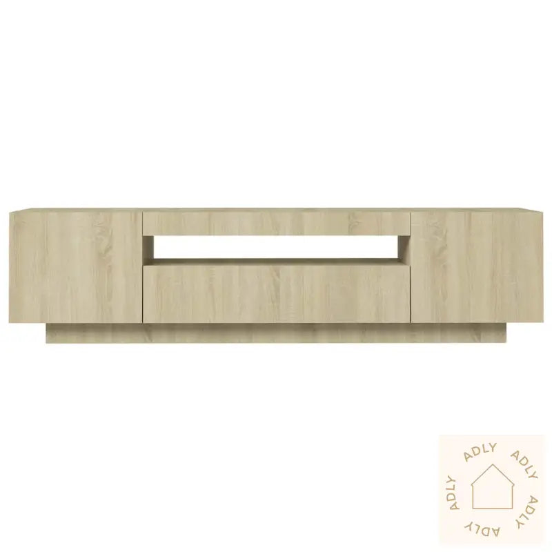 Tv-Benk Med Led-Lys Sonoma Eik 160X35X40 Cm