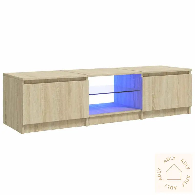 Tv-Benk Med Led-Lys Sonoma Eik 140X40X36 Cm