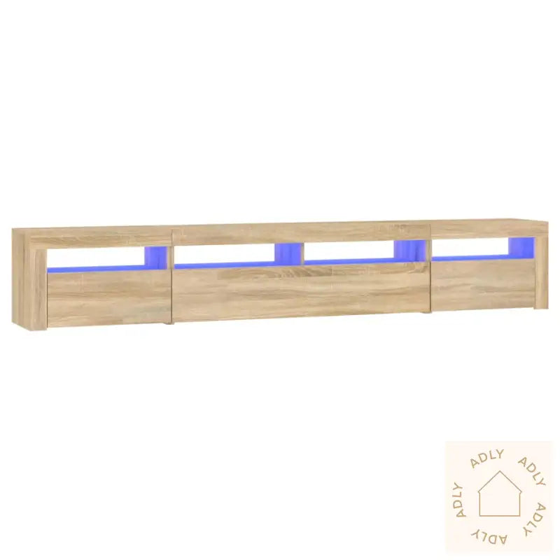 Tv-Benk Med Led-Lys Sonoma Eik 240X35X40 Cm