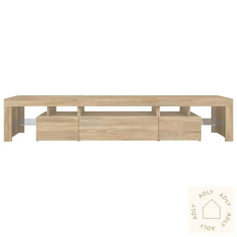Tv-Benk Med Led-Lys Sonoma Eik 215X36,5X40 Cm