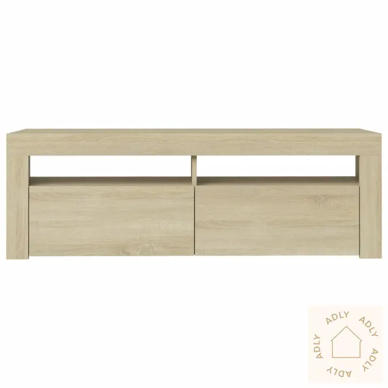 Tv-Benk Med Led-Lys Sonoma Eik 120X35X40 Cm