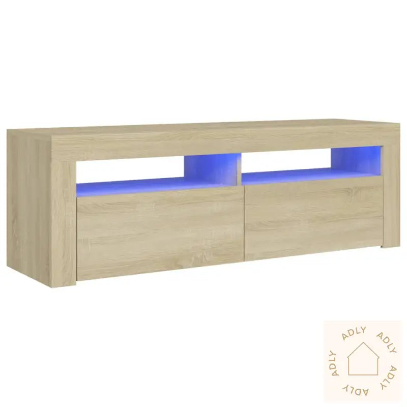 Tv-Benk Med Led-Lys Sonoma Eik 120X35X40 Cm