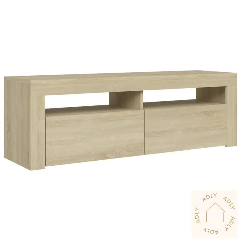 Tv-Benk Med Led-Lys Sonoma Eik 120X35X40 Cm