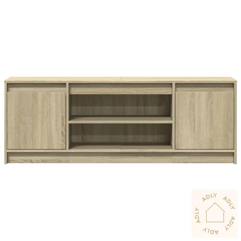 Tv-Benk Med Led Sonoma Eik 139,5X34X50 Cm Konstruert Tre