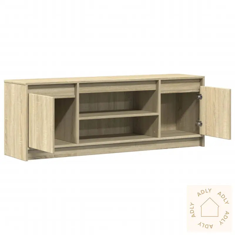 Tv-Benk Med Led Sonoma Eik 139,5X34X50 Cm Konstruert Tre