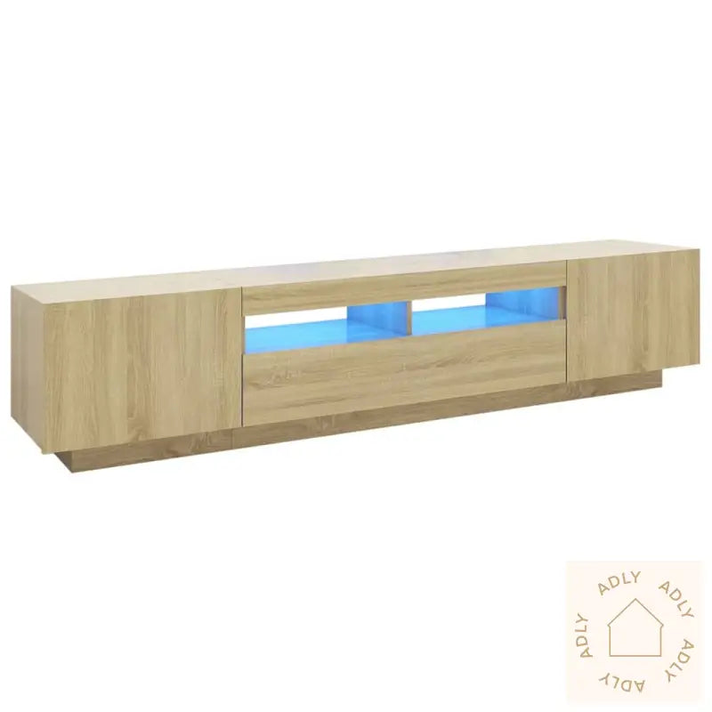 Tv-Benk Med Led-Lys Sonoma Eik 200X35X40 Cm