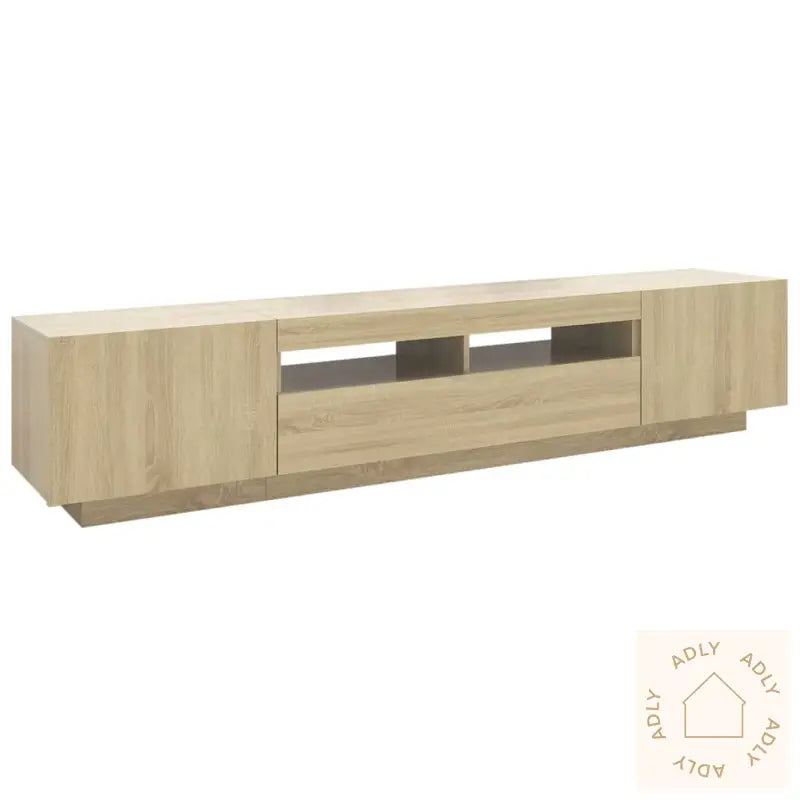 Tv-Benk Med Led-Lys Sonoma Eik 200X35X40 Cm