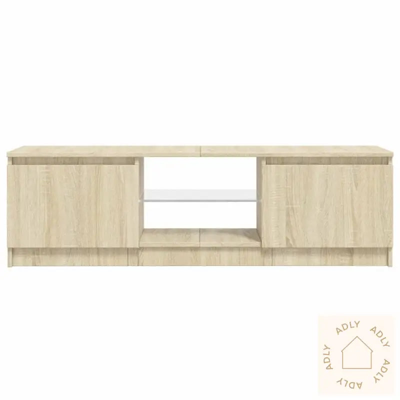 Tv-Benk Med Led-Lys Sonoma Eik 120X30X36 Cm