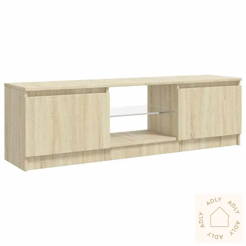 Tv-Benk Med Led-Lys Sonoma Eik 120X30X36 Cm