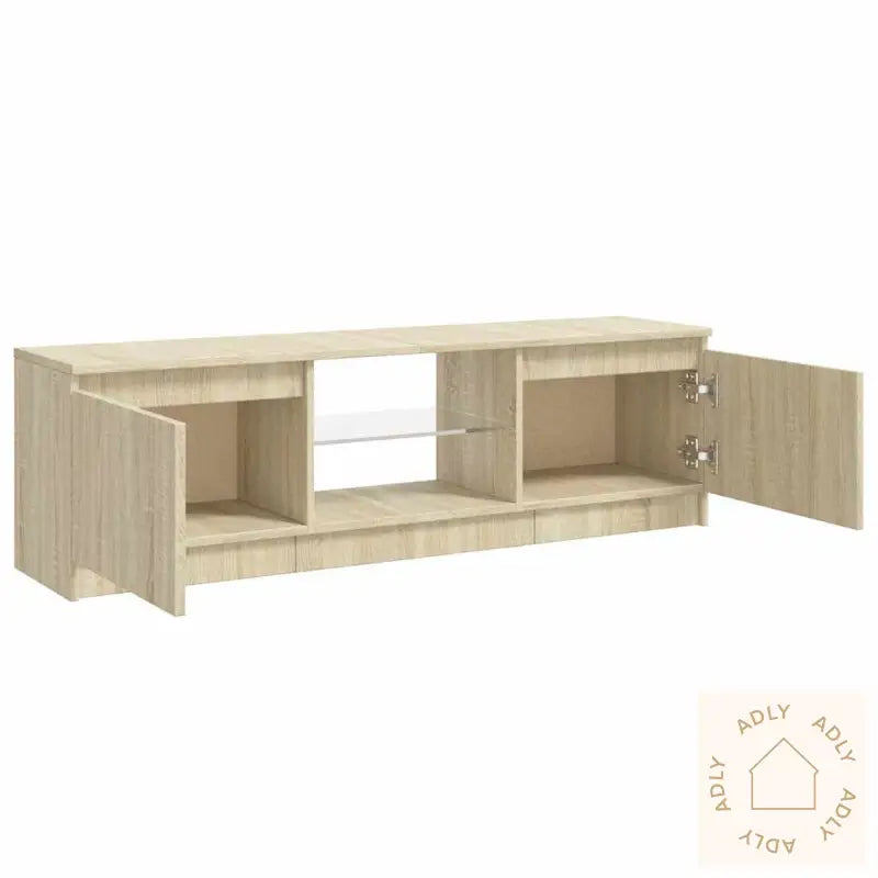 Tv-Benk Med Led-Lys Sonoma Eik 120X30X36 Cm