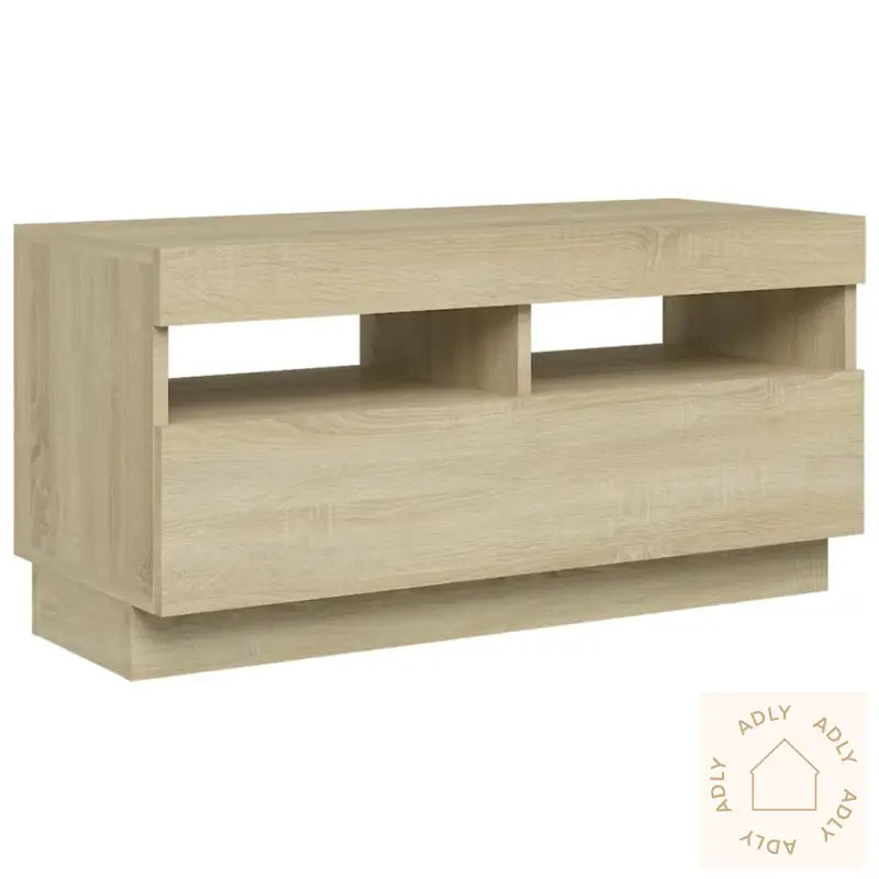 Tv-Benk Med Led-Lys Sonoma Eik 80X35X40 Cm