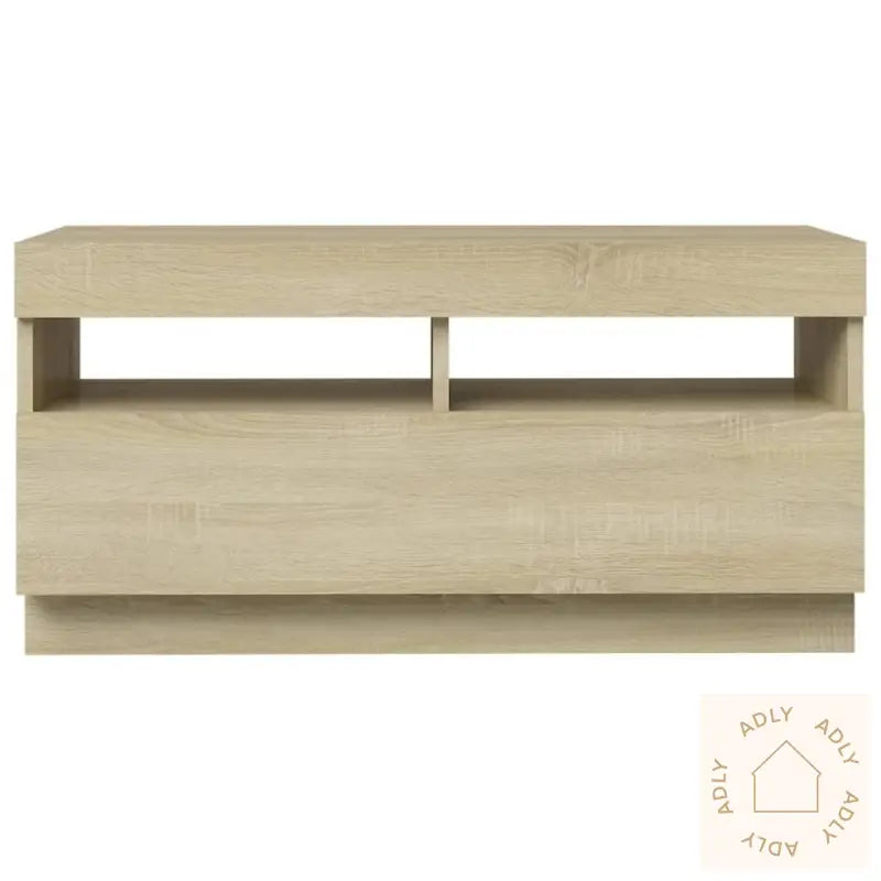 Tv-Benk Med Led-Lys Sonoma Eik 80X35X40 Cm