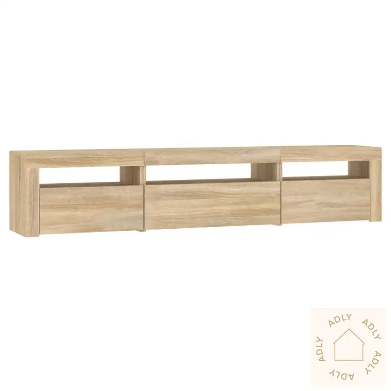 Tv-Benk Med Led-Lys Sonoma Eik 195X35X40 Cm
