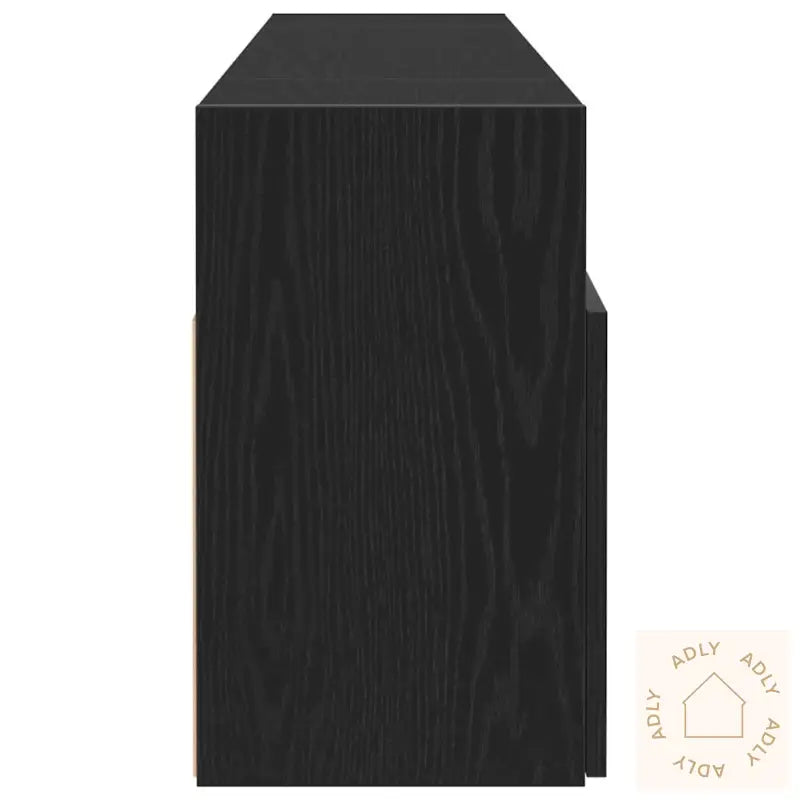 Tv-Benk Med Led-Lys Svart Eik 120X30X50 Cm Konstruert Tre