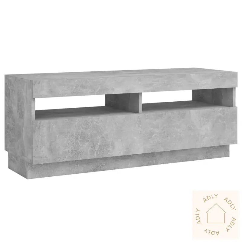 Tv-Benk Med Led-Lys Betonggrå 100X35X40 Cm