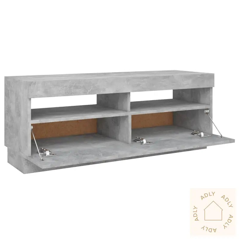Tv-Benk Med Led-Lys Betonggrå 100X35X40 Cm