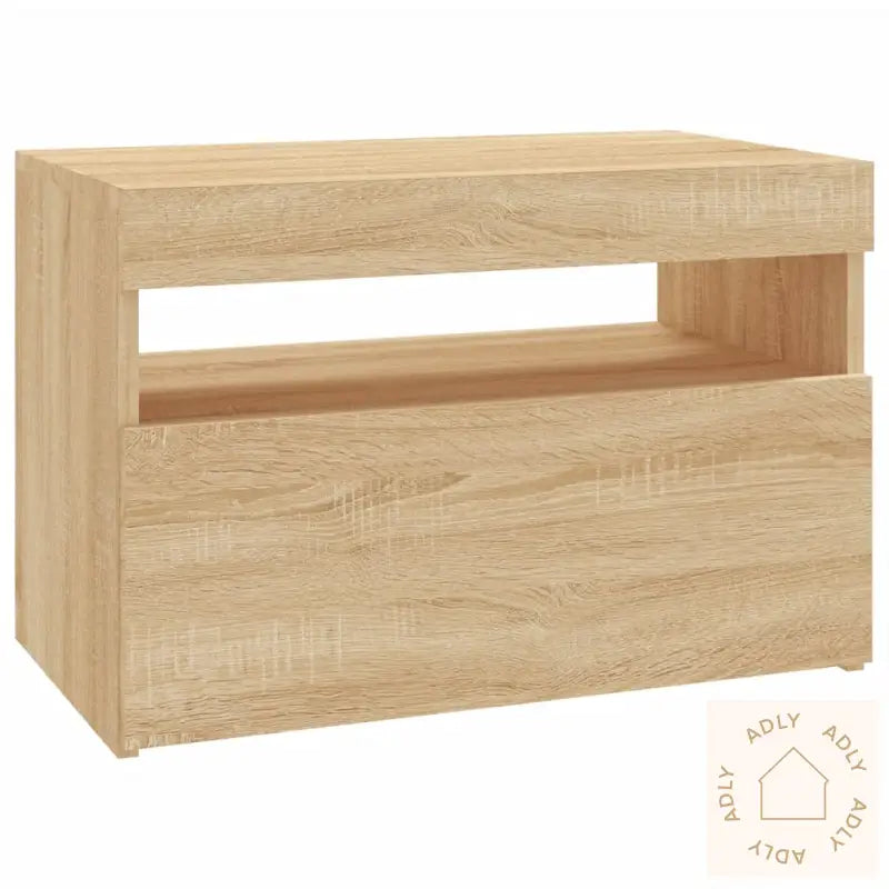 Tv-Benk Med Led-Lys Sonoma Eik 60X35X40 Cm