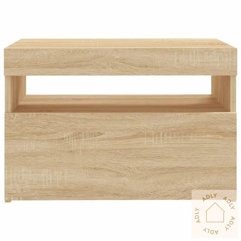 Tv-Benk Med Led-Lys Sonoma Eik 60X35X40 Cm